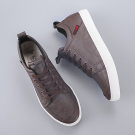 Men Canvas Breathable Soft Bottom Trendy Solid Lace Up Comfy Casual Shoes