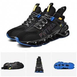 Men Breathable Fabric Soft Blade Sole Non Slip Comfy Reflect Casual Sports Shoes