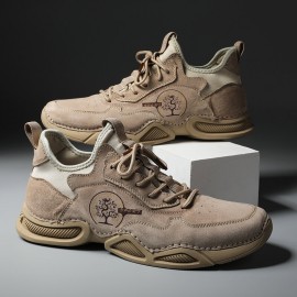 Men Handmade Breathable Non Slip Sport Casual Leather Sneakers