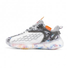 Men Colored Flying Weave Upper Lace-up Running Shoes Sneakers