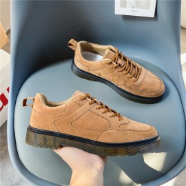 Men Microfiber Leather Breathable Soft Sole Lace Up Trendy Casual Martin Boots