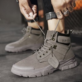 Men Comfy Non Slip Wearable Lace-up Sport Casual Tooling Boots