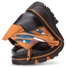 Men Leather Breathable Soft Sole Comfy Platform Zipper Casual Ankle Boots