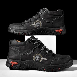 Men Outdoor Microfiber Leather Non Slip Hand Stitching Ankle Boots