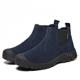 Men Steel Toe Puncture Proof Elastic Band Safety Work Boots