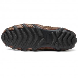 Men Slip Resistance Side Zipper Leather Ankle Boots