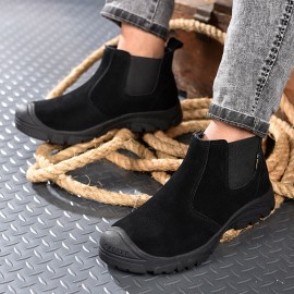 Men Cowhide Suede Comfy Non Slip Toe Protected Outdoor Sports Casual Labor Safety Boots