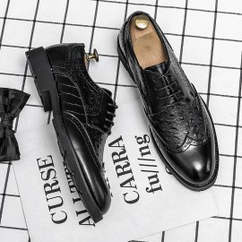 Men Microfiber Breathable Soft Sole Brief Pure Color Oxfords Casual Business Shoes