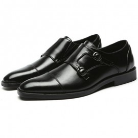 Men Pointed Toe Elegant Business Formal Buckle Oxfords