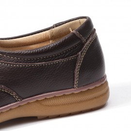 Menico Men Genuine Cow Leather Slip On Soft Sole Comfy Non Slip Casual Oxfords