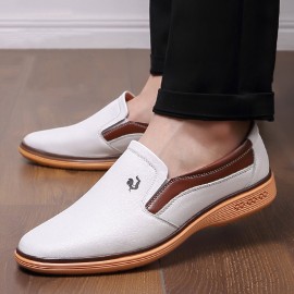 Men Microfiber Leather Breathable Soft Sole Non Slip Comfy Driving Casual Business Shoes