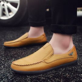 Men Leather Breathable Non Slip Handmade Casual Business Shoes
