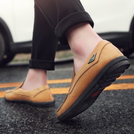 Men Leather Breathable Non Slip Handmade Casual Business Shoes