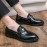 Men Microfiber Leather Breathable Soft Sole Retro Brief Slip On Casual Business Shoes
