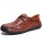 Men Cowhide Leather Hand Stitching Non Slip Soft Sole Business Casual Shoes