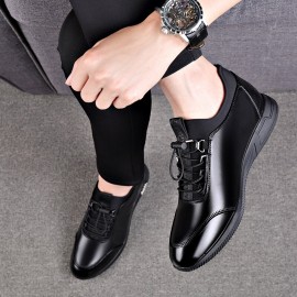 Men Cowhide Breathable Soft Bottom Lace Up Comfy Sports Casual Leather Shoes