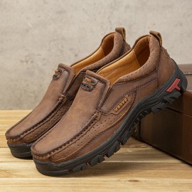 Men Comfy Slip On Loafers Slip Resistant Soft Casual Business Walking Leather Shoes