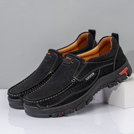Men Comfy Slip On Loafers Slip Resistant Soft Casual Business Walking Leather Shoes