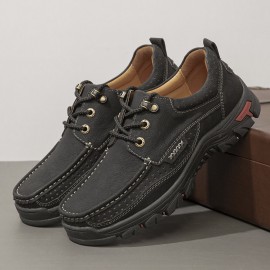 Men Genuine Leather Slip Resistant Soft Sole Casual Business Shoes