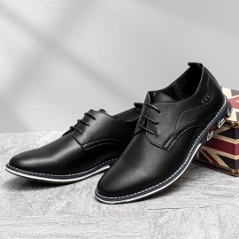 Men Retro Microfiber Leather Non Slip Casual Business Shoes