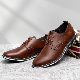 Men Retro Microfiber Leather Non Slip Casual Business Shoes