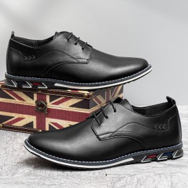 Men Retro Microfiber Leather Non Slip Casual Business Shoes