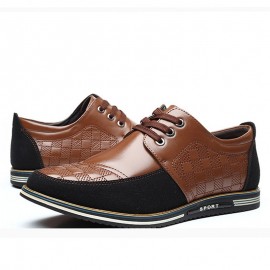 Men Microfiber Leather Splicing Non Slip Soft Business Casual Shoes