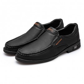 Men Retro Cow Leather Slip Resistant Slip On Casual Shoes